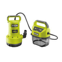 Насос для брудної та чистої води акумуляторний Ryobi ONE+ RY18SPA-0 18В 4200л/год висота перекачування 8м занурення 5м штуцер 1\