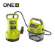 Насос для брудної та чистої води акумуляторний Ryobi ONE+ RY18SPA-0 18В 4200л/год висота перекачування 8м занурення 5м штуцер 1\