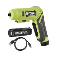 Отвертка аккумуляторная Ryobi USB Lithium RSDP4-120G 4В 1х2А·ч 5Нм 200об·мин поворотная ручка 0.35кг