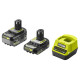 Набір акумулятора та зарядного пристрою Ryobi ONE+ RC18120-242X 18В 1х2А·год 1х4А·год ЗП 2А