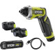 Викрутка акумуляторна Ryobi USB Lithium RSD4-120TA2 4В 1х2А·год 5Нм 200об/хв 2 насадки 10 біт 0.31кг кейс