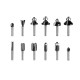 Verto Cutters, set 12pcs, shank 6mm, case