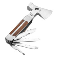 Neo Tools Multitool, 11in1, hammer, axe, wrench, tape measure, SL and PH screwdriver, scraper, saw, file, knife, can opener, case