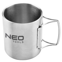 Кухоль туристичний Neo Tools, 320мл, складане руків\'я, нержавіюча сталь, чохол, 0.15кг