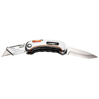Neo Tools Folding knife, 2 tips, 5 trapezoidal blades in a set, case