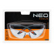 Neo Tools Anti-fragmentation goggles, nylon temples, adjustment of the length and angle of the arms, scratch-resistan, transparent