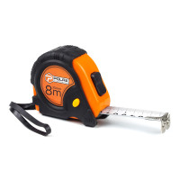 Polax measuring tape construction rubberized case magnetic 2 stop clamp 8 m x 25 mm (29-013)