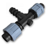Тройник капельная лента х2/соединитель для трубки 16мм, DSTA03-16L