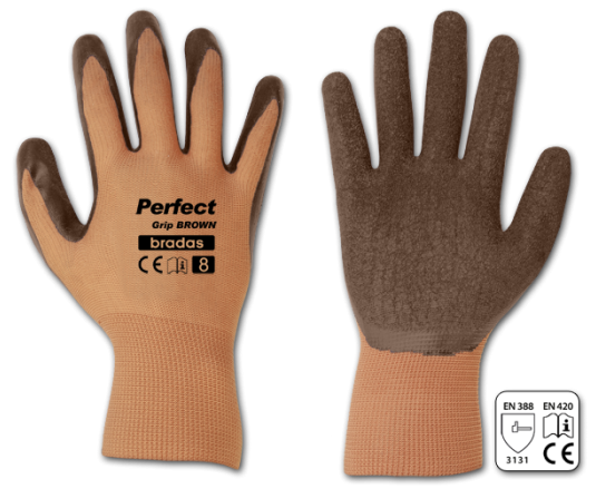 Перчатки защитные PERFECT GRIP BROWN латекс, размер 10, RWPGBR10