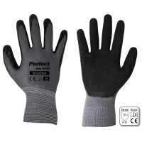 PERFECT GRIP GRAY latex protective gloves, size 9, RWPGGY9