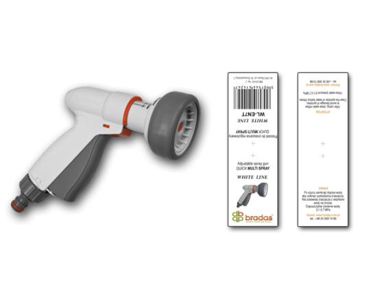 Пістолет для поливу регульований  QUICK MULTI SPRAY, WHITE LINE, WL-EN7T