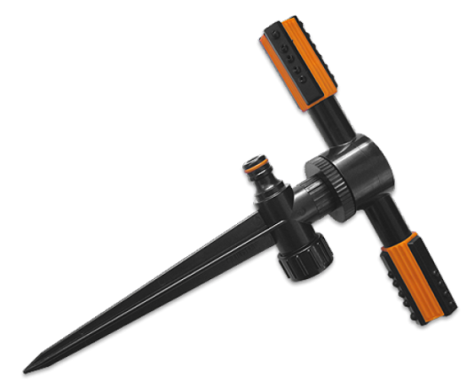 Зрошувач 2 ріжковий DUO, обертовий на кілку, BLACK LINE, ECO-TS1010