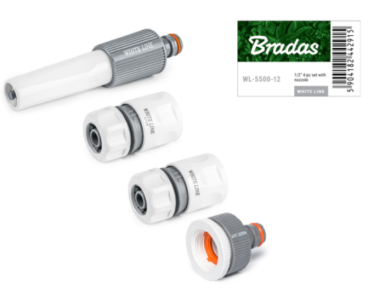 Комплект з 4 елементів на шланг 1/2", WHITE LINE, WL-5500-12