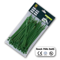Стяжки кабельные пластиковые разъемные 7,6х200мм GREEN, TS1276200G