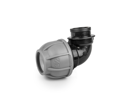 Коліно для труб PE 25 мм / РВ 3/4", PN10, DSRA10K25F34
