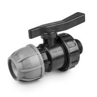 Кран для труб PE 20 мм/ РЗ 1/2", PN10, DSRA10V20M12