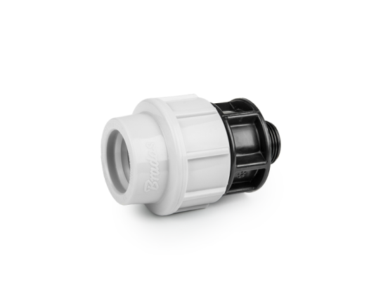 Муфта з'єднувальна для труб PE 25 мм / РЗ 1/2", PN16, DSRA16L25M12