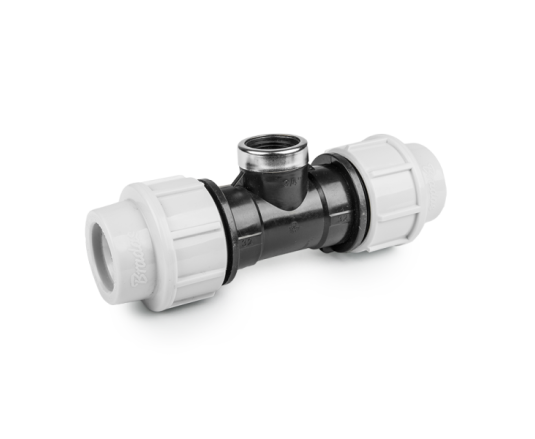 Трійник для труб PE 25 мм / РВ 3/4", PN16, DSRA16T25F34