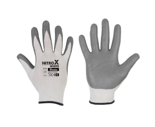 Рукавички захисні NITROX WHITE нітрил, розмір 10, RWNWH10