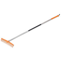 Plastic rake, 12 elastic tines, aluminum handle, TQ-G12TA