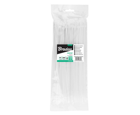 Plastic cable ties 3.6x300mm NEUTRAL, TS1036300N