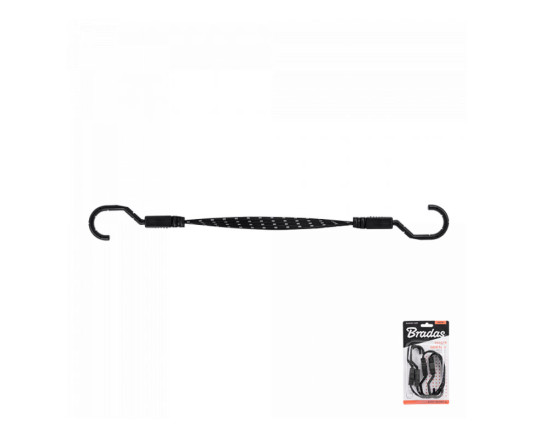 Гумка еластична FLAT BUNGEE CORD HOOK чорна 1,8 х 100см - 2 шт, у блістері, BCH5-18100BC-B