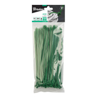 Plastic cable ties 2.5x200mm, 100 pcs. GREEN, TS1125200G
